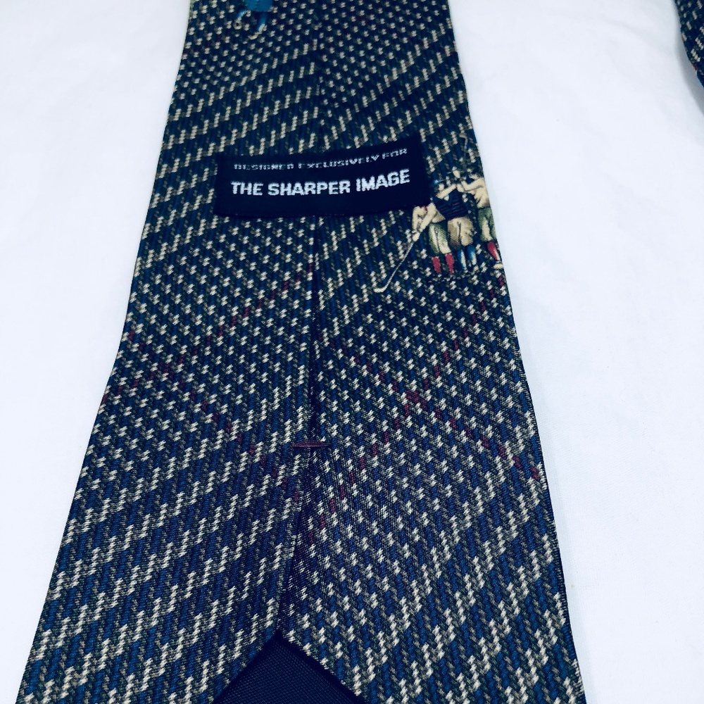 Sharper Image Silk Necktie Tie Diagonal Strip GOLF